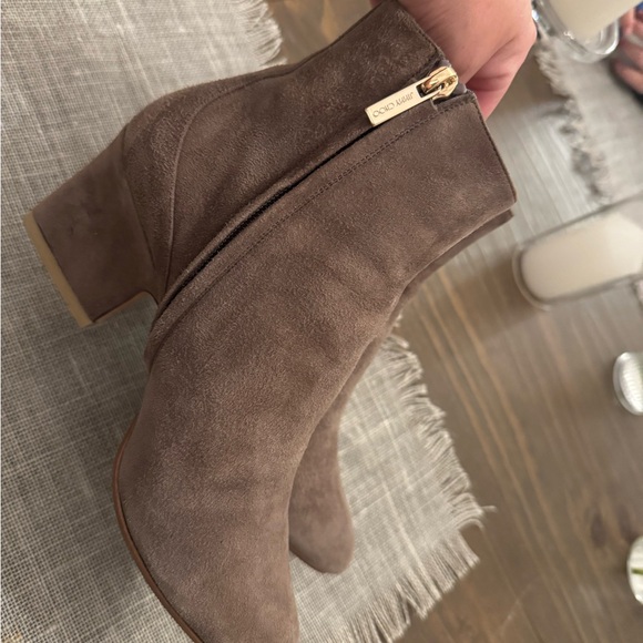 Jimmy Choo Taupe Mink Suede Boots - Picture 11 of 13